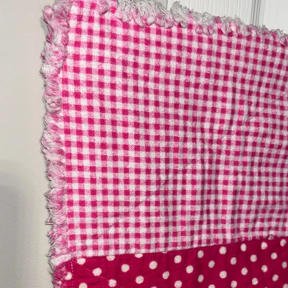 Handmade pink Patchwork Rag Quilt - Picture 10 of 10
